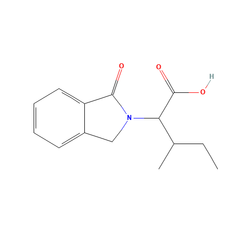 3-Methyl-2-(1-oxo-1,3-dihydro-2H-isoindol-2-yl) pentanoic acid (CAS: 180923-81-3) - Chemical Structure and Molecular Formula 