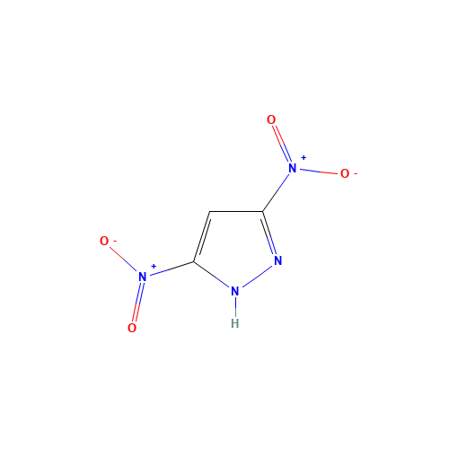 3,5-Dinitro-1H-pyrazole (CAS: 38858-89-8) - Chemical Structure and Molecular Formula 