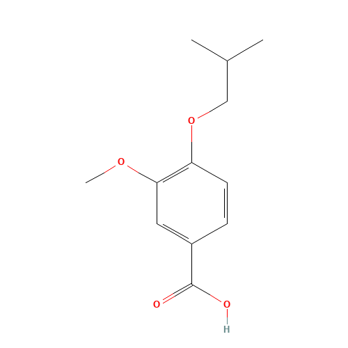 4-Isobutoxy-3-methoxybenzoic acid (CAS: 3535-35-1) - Chemical Structure and Molecular Formula 