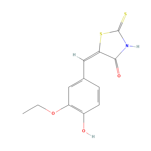 (5E)-5-(3-Ethoxy-4-hydroxybenzylidene)-2-mercapto-1,3-thiazol-4(5H)-one (CAS: 6322-57-2) - Related Chemical Product