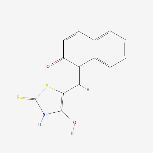(5E)-5-[(2-Hydroxy-1-naphthyl)methylene]-2-mercapto-1,3-thiazol-4(5H)-one (CAS: 268736-98-7) - Chemical Structure and Molecular Formula 