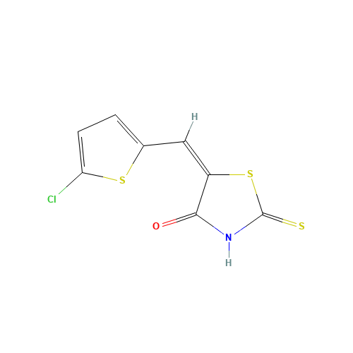 (5E)-5-[(5-Chloro-2-thienyl)methylene]-2-mercapto-1,3-thiazol-4(5H)-one (CAS: 470713-29-2) - Related Chemical Product