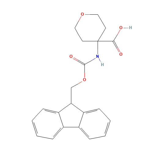 Fmoc-4-amino-tetrahydropyran-4-carboxylic acid (CAS: 285996-72-7) - Chemical Structure and Molecular Formula 
