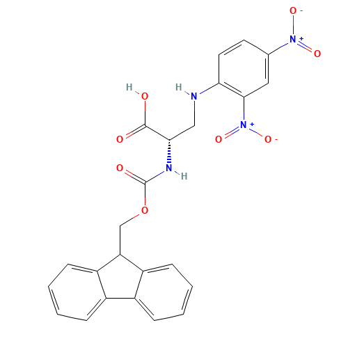 Fmoc-(N-beta-(2,4-dinitrophenyl))-L-alpha,beta-diaminopropionic acid (CAS: 140430-54-2) - Chemical Structure and Molecular Formula 