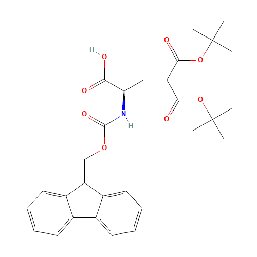 Fmoc-gamma-carboxy-D-glutamic acid gamma,gamma-di-t-butyl ester (CAS: 111662-65-8) - Chemical Structure and Molecular Formula 