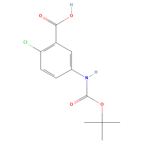 Boc-5-amino-2-chlorobenzoic acid (CAS: 503555-96-2) - Chemical Structure and Molecular Formula 