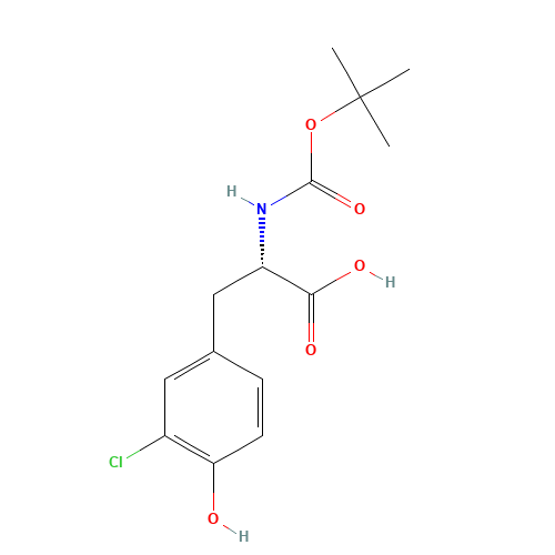 Boc-3-chloro-L-tyrosine (CAS: 192315-36-9) - Chemical Structure and Molecular Formula 