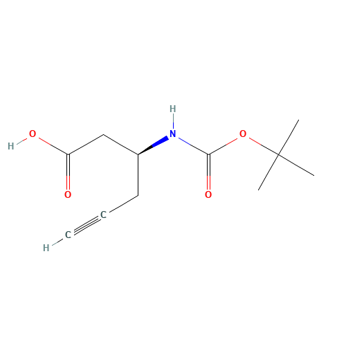 Boc-(S)-3-amino-5-hexynoic acid (CAS: 270596-47-9) - Chemical Structure and Molecular Formula 