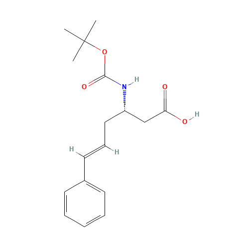 Boc-(S)-3-amino-6-phenyl-5-hexenoic acid (CAS: 270596-44-6) - Chemical Structure and Molecular Formula 