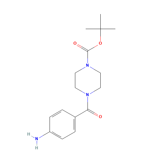 tert-Butyl 4-(4-aminobenzoyl)tetrahydro-1(2H)-pyrazinecarboxylate (CAS: 350684-49-0) - Chemical Structure and Molecular Formula 