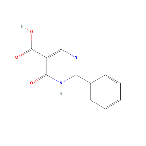4-Hydroxy-2-phenyl-5-pyrimidinecarboxylic acid (CAS: 56406-26-9) - Chemical Structure and Molecular Formula 