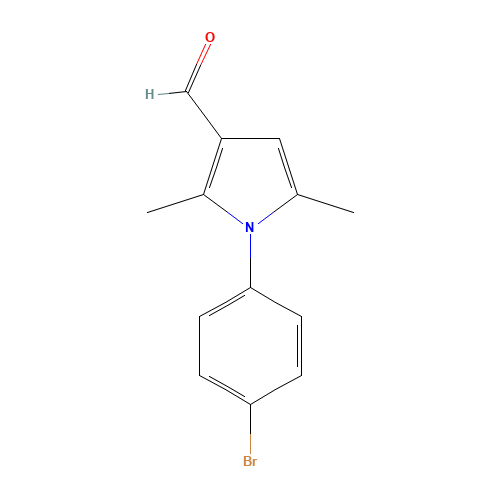 1-(4-Bromophenyl)-2,5-dimethyl-1H-pyrrole-3-carbaldehyde (CAS: 347331-78-6) - Chemical Structure and Molecular Formula 