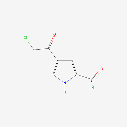 4-(2-Chloroacetyl)-1H-pyrrole-2-carbaldehyde (CAS: 115027-23-1) - Chemical Structure and Molecular Formula 
