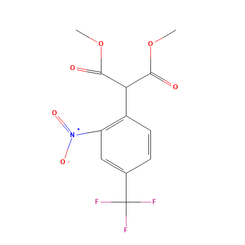 Dimethyl 2-[2-nitro-4-(trifluoromethyl)phenyl]-malonate (CAS: 290825-52-4) - Chemical Structure and Molecular Formula 