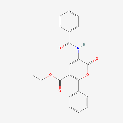 Ethyl 3-(benzoylamino)-2-oxo-6-phenyl-2H-pyran-5-carboxylate (CAS: 127143-18-4) - Related Chemical Product