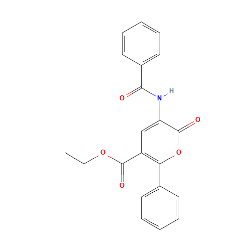 Ethyl 3-(benzoylamino)-2-oxo-6-phenyl-2H-pyran-5-carboxylate (CAS: 127143-18-4) - Related Chemical Product