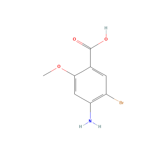 4-Amino-5-bromo-2-methoxybenzenecarboxylic acid (CAS: 35290-97-2) - Chemical Structure and Molecular Formula 