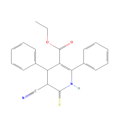 Ethyl 5-cyano-2,4-diphenyl-6-thioxo-1,4,5,6-tetrahydro-3-pyridinecarboxylate (CAS: 105199-50-6) - Related Chemical Product