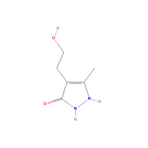 4-(2-Hydroxyethyl)-5-methyl-1,2-dihydro-3H-pyrazol-3-one (CAS: 65287-96-9) - Chemical Structure and Molecular Formula 