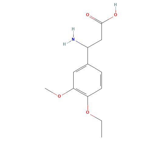3-Amino-3-(4-ethoxy-3-methoxyphenyl)propanoic acid (CAS: 54503-18-3) - Chemical Structure and Molecular Formula 
