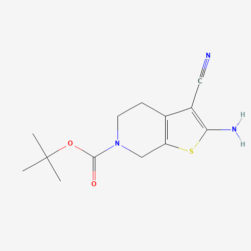 tert-Butyl 2-amino-3-cyano-4,7-dihydrothieno-[2,3-c]pyridine-6(5H)-carboxylate (CAS: 150986-83-7) - Chemical Structure and Molecular Formula 
