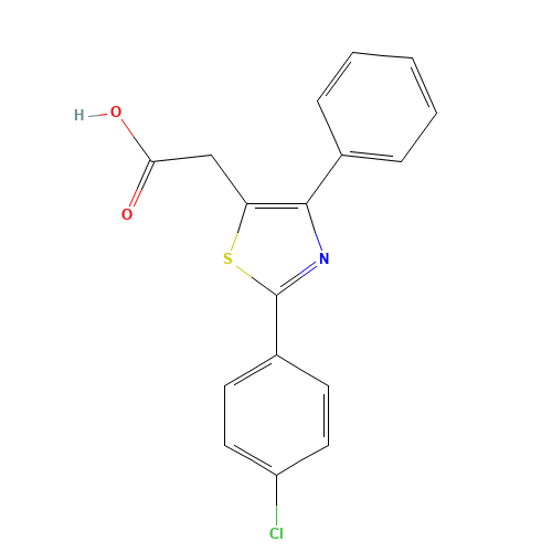 2-[2-(4-Chlorophenyl)-4-phenyl-1,3-thiazol-5-yl]-acetic acid (CAS: 23821-72-9) - Related Chemical Product