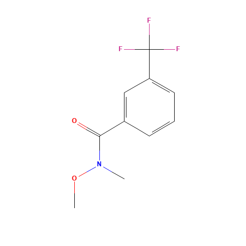 N-Methoxy-N-methyl-3-(trifluoromethyl)-benzenecarboxamide (CAS: 116332-62-8) - Chemical Structure and Molecular Formula 