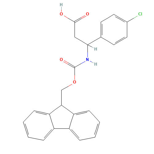 3-(4-Chlorophenyl)-3-{[(9H-fluoren-9-ylmethoxy)-carbonyl]amino}propanoic acid (CAS: 194471-87-9) - Related Chemical Product