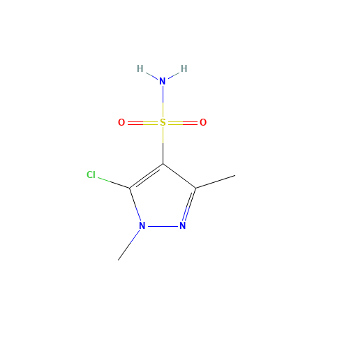5-Chloro-1,3-dimethyl-1H-pyrazole-4-sulfonamide (CAS: 88398-46-3) - Chemical Structure and Molecular Formula 