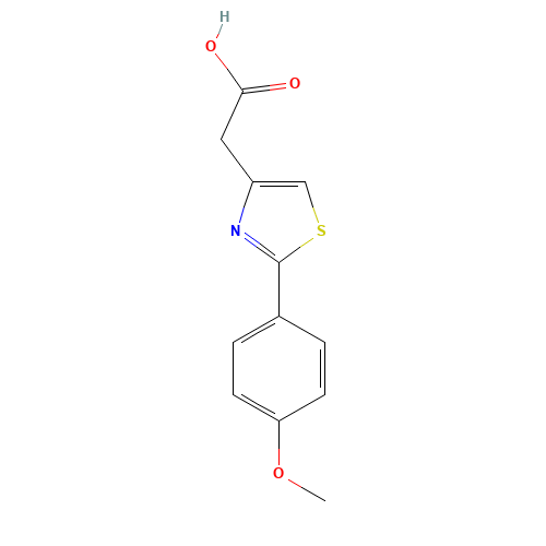 2-[2-(4-Methoxyphenyl)-1,3-thiazol-4-yl]-acetic acid (CAS: 23353-14-2) - Chemical Structure and Molecular Formula 
