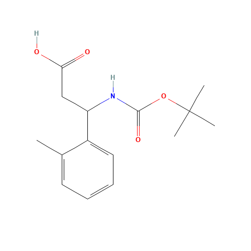3-[(tert-Butoxycarbonyl)amino]-3-(2-methylphenyl)propanoic acid (CAS: 284493-54-5) - Chemical Structure and Molecular Formula 