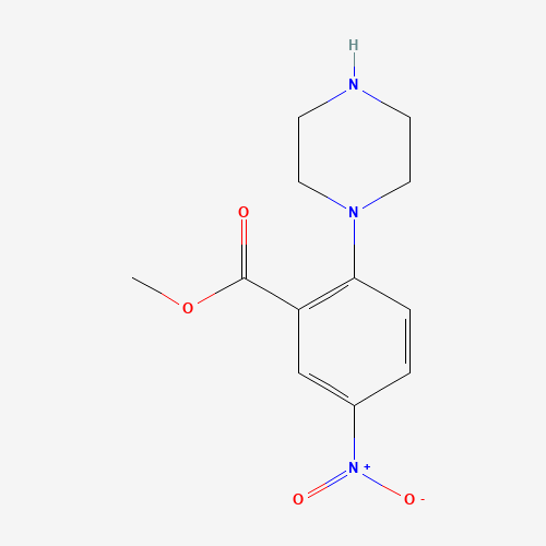 5-Nitro-2-piperazinobenzenecarboxylic acid (CAS: 886360-73-2) - Chemical Structure and Molecular Formula 