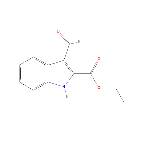Ethyl 3-formyl-1H-indole-2-carboxylate (CAS: 18450-27-6) - Chemical Structure and Molecular Formula 