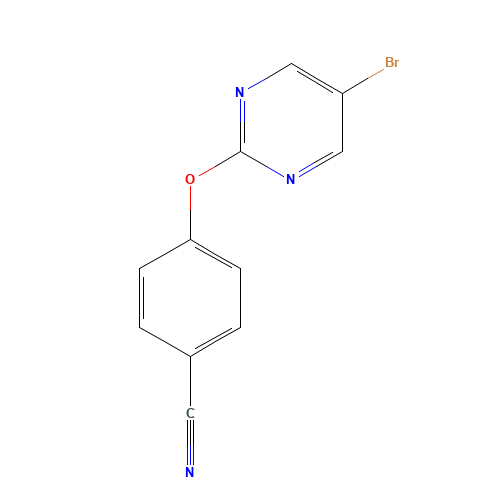4-[(5-Bromo-2-pyrimidinyl)oxy]benzenecarbonitrile (CAS: 887430-98-0) - Chemical Structure and Molecular Formula 