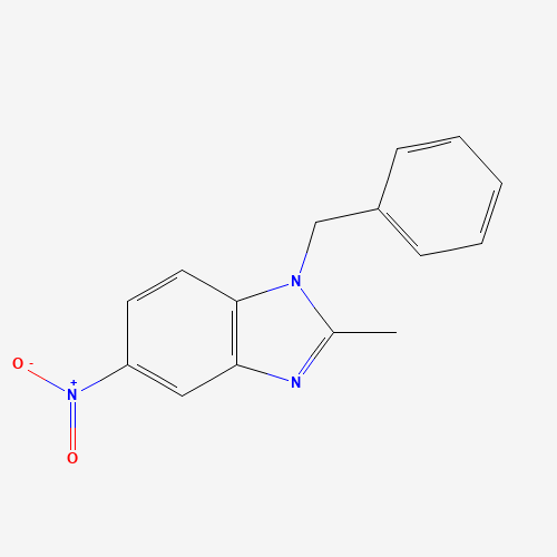 1-Benzyl-2-methyl-5-nitro-1H-1,3-benzimidazole (CAS: 14624-88-5) - Chemical Structure and Molecular Formula 