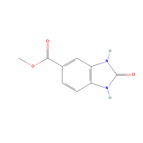 Methyl 2-oxo-2,3-dihydro-1H-1,3-benzimidazole-5-carboxylate (CAS: 106429-57-6) - Chemical Structure and Molecular Formula 