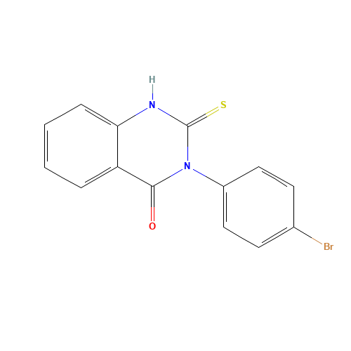 3-(4-Bromophenyl)-2-thioxo-2,3-dihydro-4(1H)-quinazolinone (CAS: 1028-39-3) - Chemical Structure and Molecular Formula 