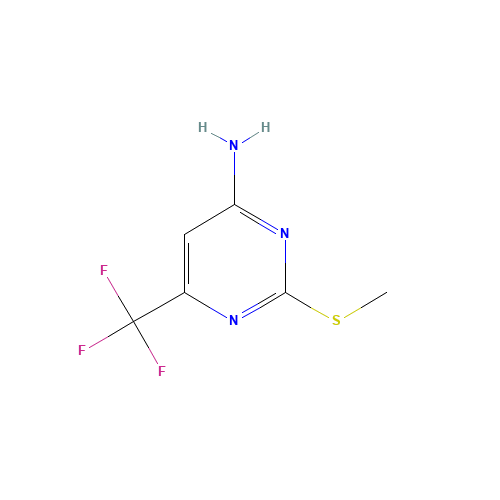 2-(Methylsulfanyl)-6-(trifluoromethyl)-4-pyrimidinamine (CAS: 85730-32-1) - Chemical Structure and Molecular Formula 