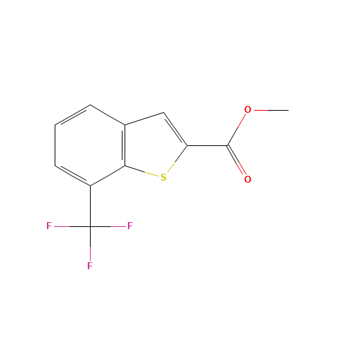 Methyl 7-(trifluoromethyl)-1-benzothiophene-2-carboxylate (CAS: 550998-55-5) - Chemical Structure and Molecular Formula 