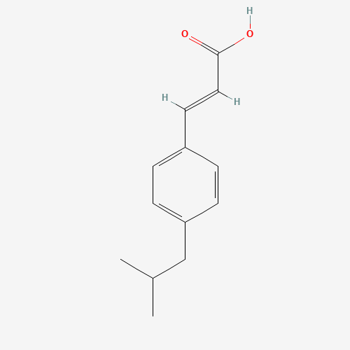 3-(4-Isobutylphenyl)acrylic acid (CAS: 66734-95-0) - Chemical Structure and Molecular Formula 