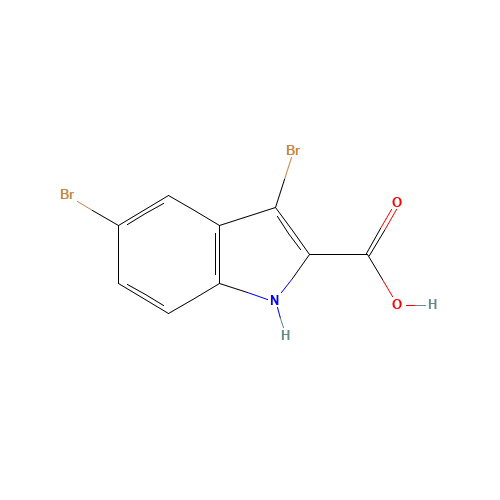 3,5-Dibromo-1H-indole-2-carboxylic acid (CAS: 98591-49-2) - Chemical Structure and Molecular Formula 