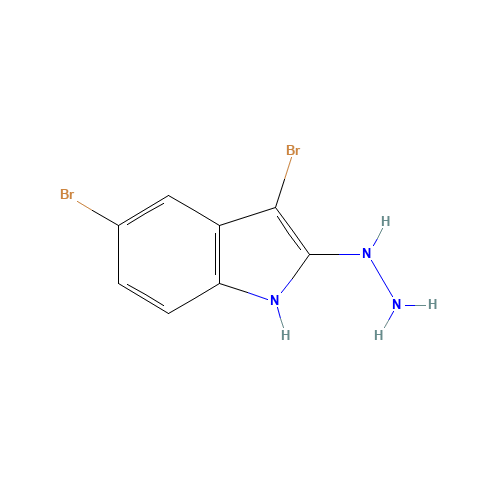 3,5-Dibromo-2-hydrazino-1H-indole (CAS: 937604-20-1) - Chemical Structure and Molecular Formula 