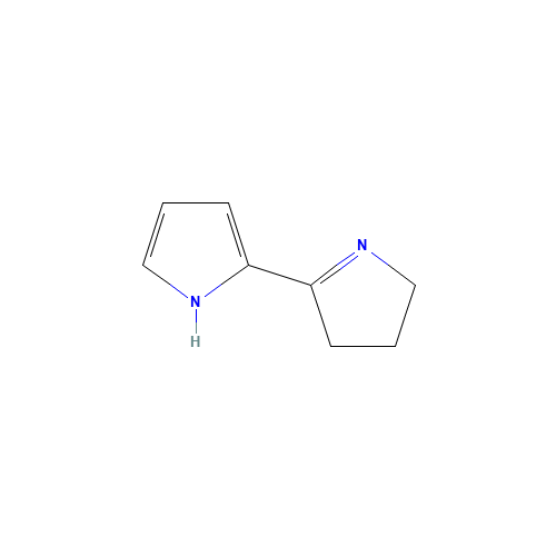 2-(3,4-Dihydro-2H-pyrrol-5-yl)-1H-pyrrole (CAS: 10087-65-7) - Chemical Structure and Molecular Formula 