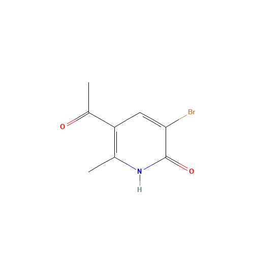 5-Acetyl-3-bromo-6-methyl-2(1H)-pyridinone (CAS: 136117-46-9) - Chemical Structure and Molecular Formula 