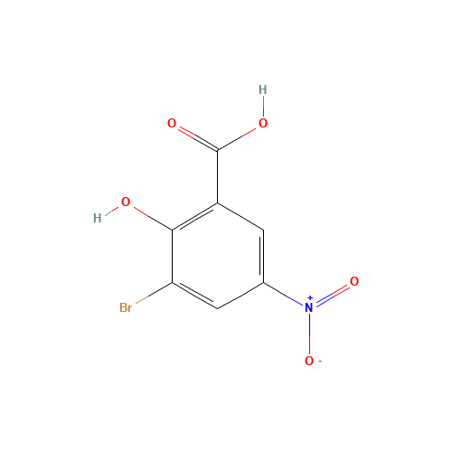 3-Bromo-2-hydroxy-5-nitrobenzenecarboxylic acid (CAS: 57688-24-1) - Chemical Structure and Molecular Formula 