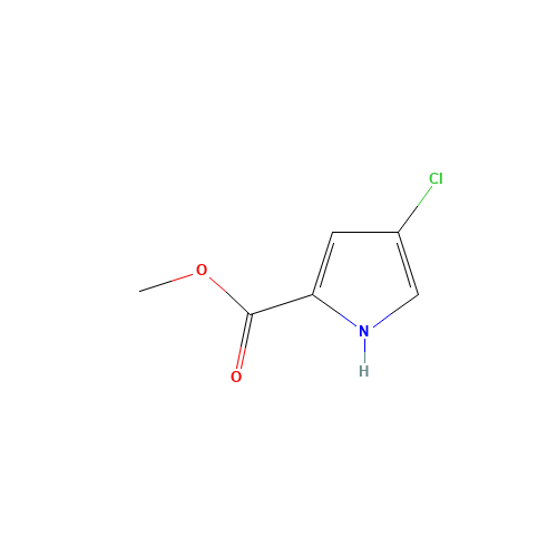 Methyl 4-chloro-1H-pyrrole-2-carboxylate (CAS: 1194-96-3) - Chemical Structure and Molecular Formula 
