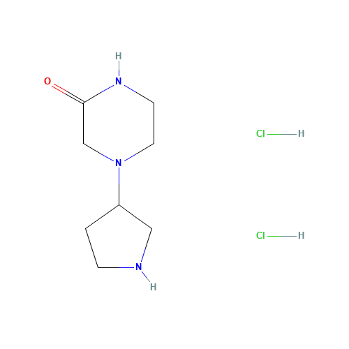 4-(3-Pyrrolidinyl)-2-piperazinone dihydrochloride (CAS: 1219957-44-4) - Chemical Structure and Molecular Formula 