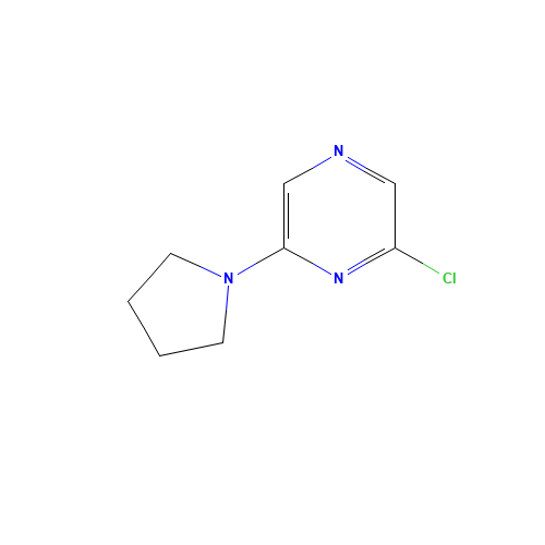 2-Chloro-6-(1-pyrrolidinyl)pyrazine (CAS: 1000339-30-9) - Chemical Structure and Molecular Formula 