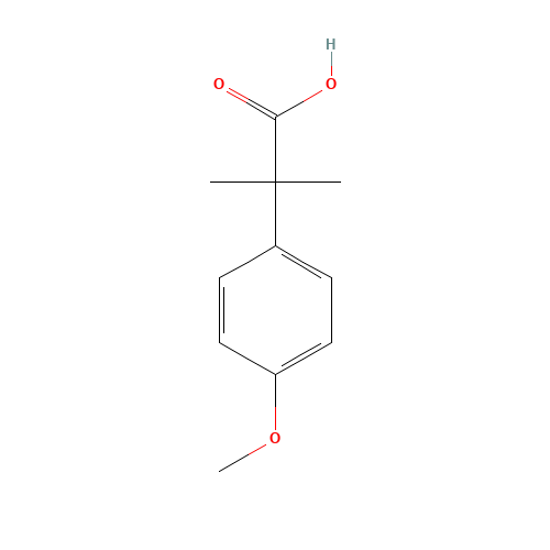 2-(4-Methoxyphenyl)-2-methylpropanoic acid (CAS: 2955-46-6) - Chemical Structure and Molecular Formula 