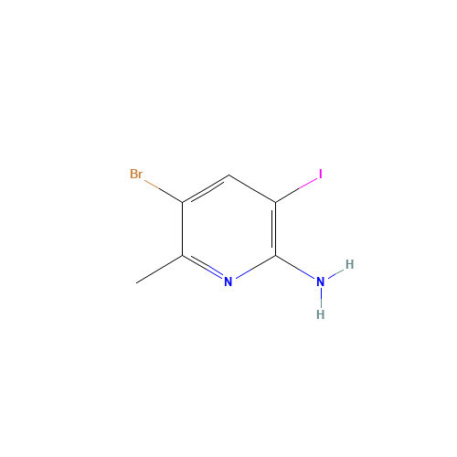 6-Amino-3-bromo-5-iodo-2-methylpyridine (CAS: 958357-86-3) - Chemical Structure and Molecular Formula 